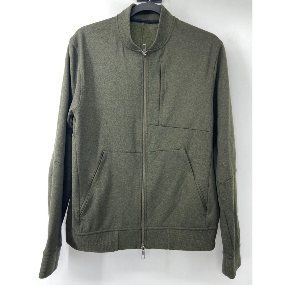 Lululemon Jacket Men Medium Olive City Commute Bomber Zip LM3BHUS Gym‎ Travel
